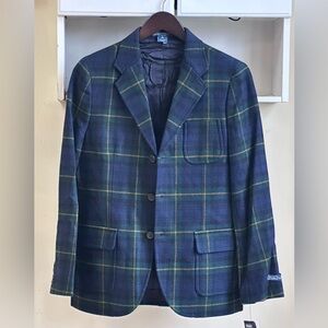 Polo Ralph Lauren Navy and Green Check Blazer